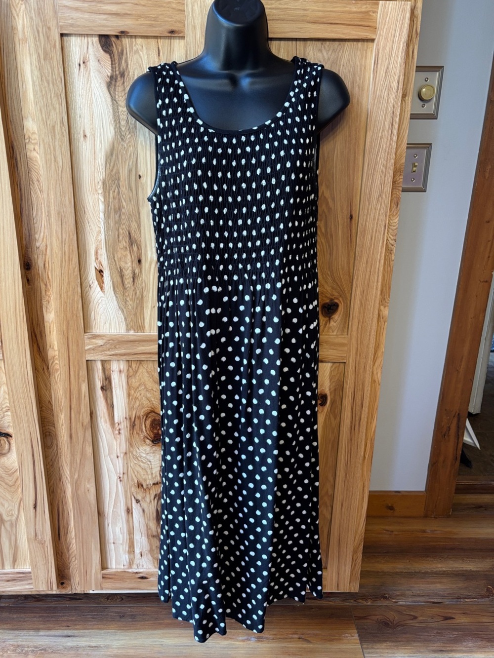 croft & barrow Black Polka Dot Sleeveless Maxi Dress